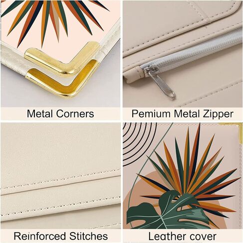 Waitress Book, Leather Server Books for Waitress with Zipper Pocket, Moon Flower Server Book, Cash Check Bill Receipt Holder Presenter, Guest Book Note Pad Waiter Accessories Fit Server Apron in Saudi Arabia