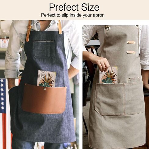 Waitress Book, Leather Server Books for Waitress with Zipper Pocket, Moon Flower Server Book, Cash Check Bill Receipt Holder Presenter, Guest Book Note Pad Waiter Accessories Fit Server Apron in Saudi Arabia