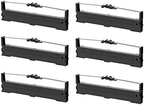 6 قطع بديلة لشريط حبر الطابعة المتوافقة مع Epson S015329، S015337 تعمل مع Epson FX 890 / 890N، LQ 590، أسود in Kuwait