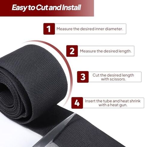 Heat Shrink Braided Sleeving 2:1 Ratio Fabric Tubing 1-3/8"-13ft | 2 in 1 Wiring Harness Tubing Abrasion Resistant Flexibility Cable Sleeve for Auto Protection Wire/Sheath/Irregular Shape Hose in Saudi Arabia