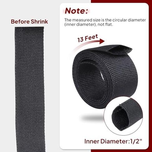 Heat Shrink Braided Sleeving 2:1 Ratio Fabric Tubing 1-3/8"-13ft | 2 in 1 Wiring Harness Tubing Abrasion Resistant Flexibility Cable Sleeve for Auto Protection Wire/Sheath/Irregular Shape Hose in Saudi Arabia
