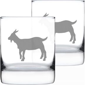 Goat Whiskey Rocks Glass - Cute Funny Farm Animal Themed Decor and Gifts for Goat Lovers - 10.25 Oz in Kuwait