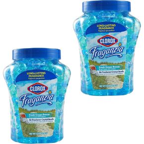 Clorox Fraganzia Air Freshener Beads - Fresh Ocean Breeze - Gel Air Fresheners for Home, Toilet, Bedroom, Closet, Car - Odor Eliminator & Absorber - Long-Lasting Fragrance Beads Room Deodorizer 12oz in Saudi Arabia
