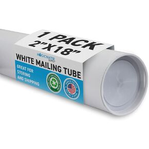 MagicWater Supply Mailing Tube 2 in x 18 in White - 10 Pack - for Shipping and Storage of Posters, Arts, Crafts, and Documents in Kuwait