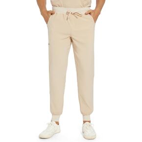 Scrub Pants for Men - Slim Jogger Pants with 5 Pockets, Yoga Waistband, Anti-Wrinkle Scrubs for Men in Saudi Arabia