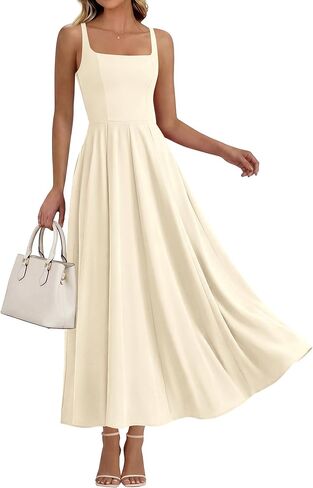BTFBM Women Summer Square Neck Maxi Dress Spring 2026 Elegant Classy Sleeveless Formal Wedding Guest Cocktail Dresses in Saudi Arabia