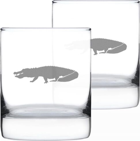 Alligator Whiskey Rocks Glass - Unique Exotic Animal Gifts for Alligator Lovers - 10.25 Oz Glass in Kuwait