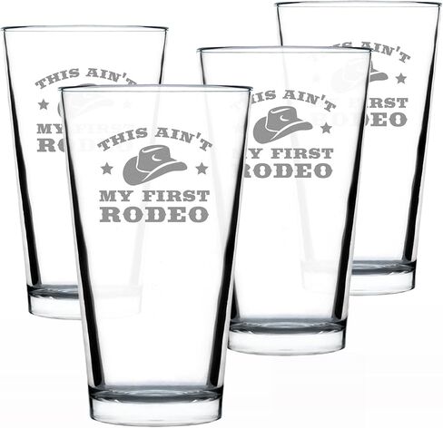 Ain't My First Rodeo - Pint Glass for Beer - Funny Cowboy or Cowgirl Gifts for Men & Women - Fun Unique Party Decor Cup in Kuwait