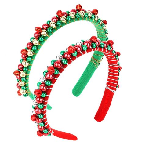 عصابات عيد الميلاد عيد الميلاد جرس هيرباند عطلة عصابات رأس أحمر أخضر فضي عيد الميلاد للنساء الفتيات in Saudi Arabia