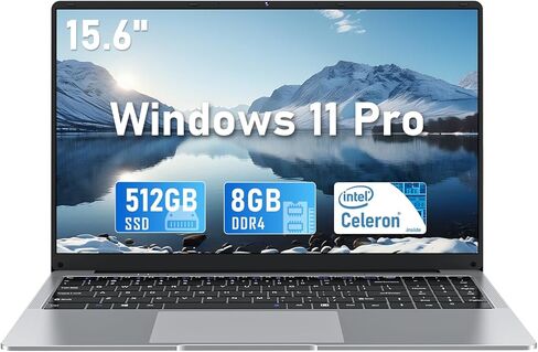 كمبيوتر محمول، كمبيوتر محمول 15.6 بوصة 2026، ويندوز 11 برو، 8 جيجابايت رام 256 جيجابايت SSD، معالج N4000، شاشة FHD 1920*1080 بيكسل، WIFI5، BT4.2، رفيع وخفيف، بطارية 5000 مللي أمبير، HDMI، للدراسة المكتبية in Kuwait