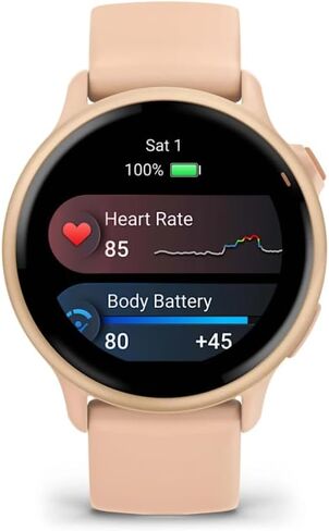 Wearable4U Garmin Vivoactive 6 - ساعة ذكية للصحة واللياقة البدنية، شاشة AMOLED ساطعة 1.2 بوصة، تتبع رياضي GPS، بطارية تدوم حتى 11 يومًا، لائحة مع شريط أسود مع حزمة سماعات أذن سوداء in Saudi Arabia