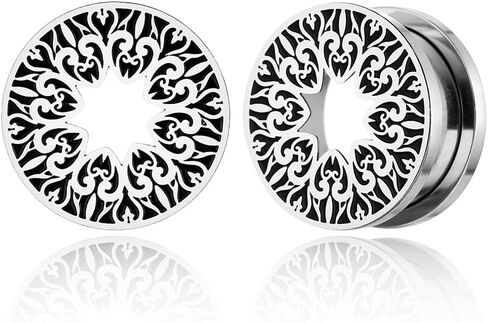 LADEMAYH 2 PCS Heart Ear Plugs Tunnels Body Piercing Basic Gauges for Women - Gold Stainless Steel 316L Pierced Hangers Earrings for Stretched Earlobe 08mm=0g in Saudi Arabia