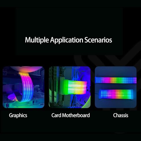 شريط PC ARGB، كابل PC ذو 24 دبوسًا مع محول موصل ملون ومغلف، كابل ATX RGB 24p/3x8-Pin، مكونات داخلية فائقة السطوع وملحقات اللوحة الأم in Kuwait
