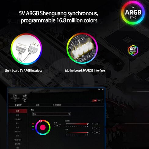 شريط PC ARGB، كابل PC ذو 24 دبوسًا مع محول موصل ملون ومغلف، كابل ATX RGB 24p/3x8-Pin، مكونات داخلية فائقة السطوع وملحقات اللوحة الأم in Kuwait