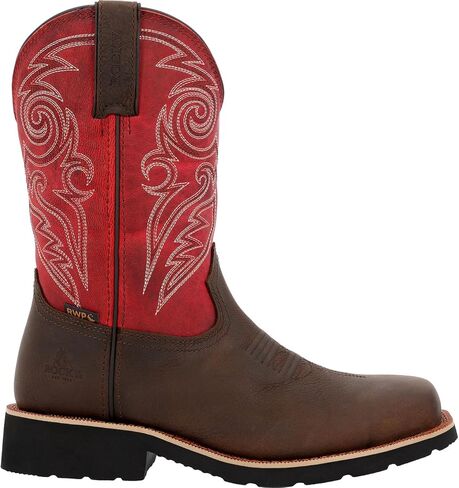 ROCKY Women’s MonoCrepe 11" Steel Toe Western Boot, Magenta And Brown, Size 6.5(W) in Saudi Arabia