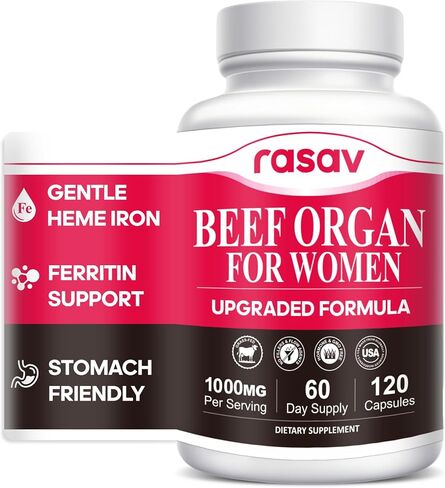 Beef Organ Supplement for Women - Supports Hormone, Ferritin, Energy, Skin - Ovary, Uterus, Liver & More Female-Optimized Formulate - 100% Grass Fed, Pasture Raised - 3rd Party - 120 Capsules in Saudi Arabia