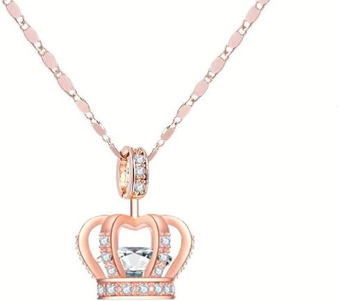 قلادة TIDOO Jewelry للسيدات بقلادة الملكة وقلادة 3 طبقات مطلية بالذهب الوردي/البلاتينيوم مع كريستالات نمساوية in Kuwait