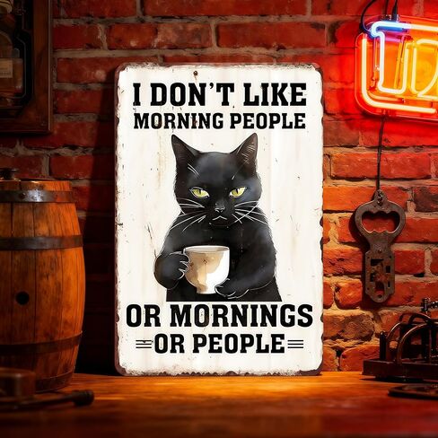 1PC Funny Animal Metal Wall Art - Sarcastic Chicken Quote Rusted Tin Signs for Bar & Man Cave Decor, Black in Saudi Arabia