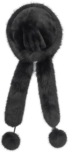 Winter Faux Fur Cossack Russian Style Hat with Pompom Ties, Plush Warm Lining Ushanka Trapper Hat for Ski, Travel, Gifts in Saudi Arabia