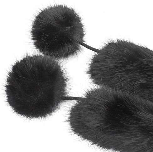 Winter Faux Fur Cossack Russian Style Hat with Pompom Ties, Plush Warm Lining Ushanka Trapper Hat for Ski, Travel, Gifts in Saudi Arabia