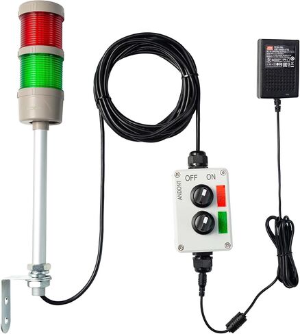 ANDONT 2 Stack Super Bright LED Andon Tower Lights، Off-ON، محول صناعي 6 قدم، التوصيل والتشغيل جاهز in Kuwait