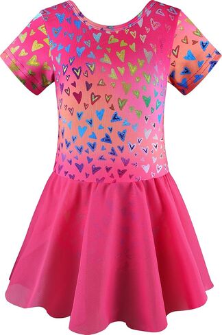BAOHULU Girls Ballet Leotards Ruffle Sleeve Criss-Cross Back Toddler Kids Ballerina Dresses with Tutu Skirt Dance Outfit in Saudi Arabia