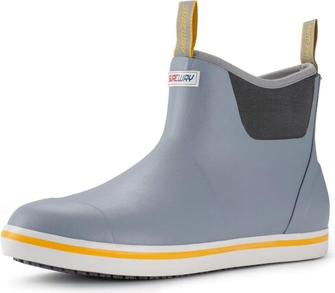 SUREWAY Men's Deck Boots Professional Non-Slip Fishing & Ankle Boating Boot Waterproof Rain Boots, Lightweight Neoprene Rubber Deck Boots in Saudi Arabia