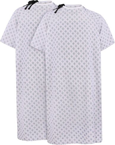 Utopia Care 4 Pack Cotton Blend Unisex Hospital Gown, Back Tie, 45" Long & 61" Wide, Patient Gowns Comfortably Fits Sizes up to 2XL in Kuwait