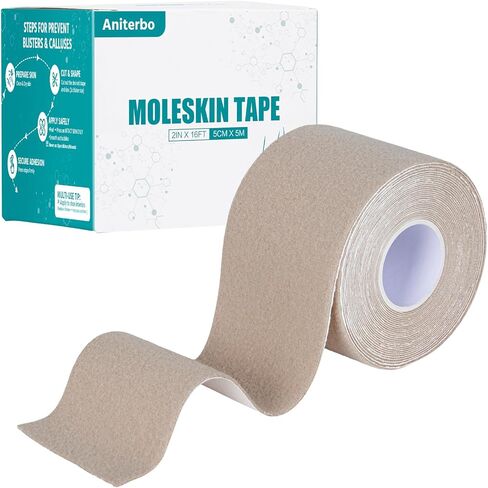 Moleskin for Blisters Adhesive Moleskin for Feet 2in x 16ft Moleskin Tape Roll for Hiking and Running Beige in Saudi Arabia