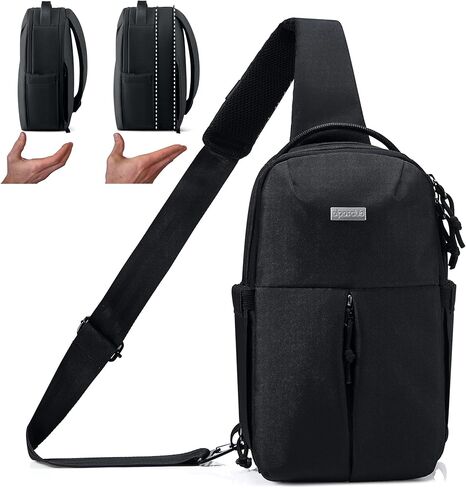 Expandable Lightweight Sling Bag – Water-Resistant Crossbody Shoulder Pack for Everyday Carry, Travel & Hiking with Anti-Theft Pocket, Fits Tablet – Unisex Day Bag in Saudi Arabia