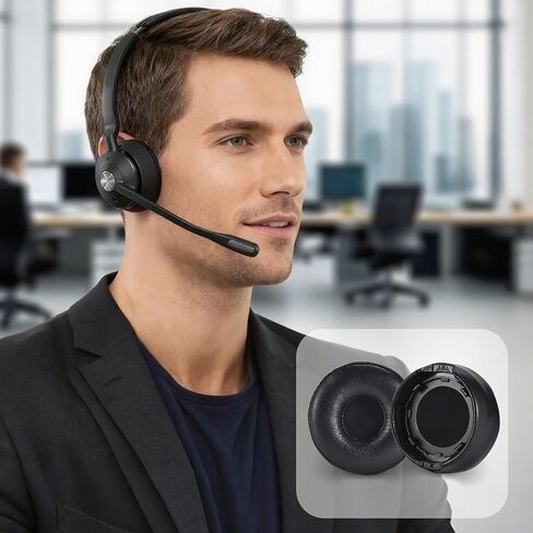 وسائد أذن بديلة لسماعات Jabra Engage 55/65/75 (إصدار استريو) (لا تناسب Engage 50، Engage 55/65/75 إصدار أحادي) - وسائد الأذن مع رغوة عالية الكثافة in Kuwait