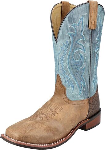 Smoky Mountain Western Boots Mens Cole Leather Brown Blue 4422 in Saudi Arabia
