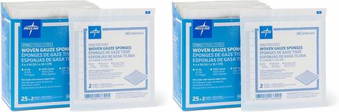 Medline Sterile 100% Cotton Woven Gauze Sponges, 3" x 3", 12-Ply, (40 Packs of 2) in Saudi Arabia