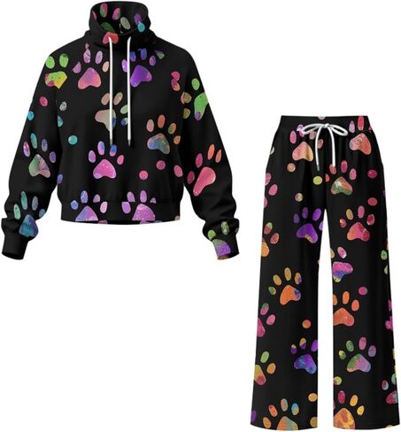 JEOCODY Womens 2 Piece Outfits Set Casual Long Sleeve Sweatshirt and Jogger Pants Set in Saudi Arabia