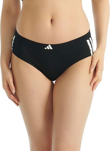 adidas Womens 3 Stripes Active Essentials Cotton Hipster Underwear, White, Small in Saudi Arabia