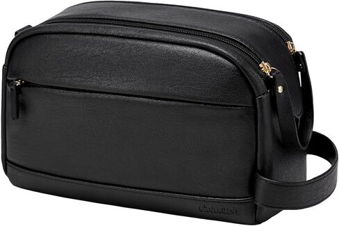 PU Leather Toiletry Bag for Men - Water Resistant Travel Bag for Toiletries, Bathroom Essentials, Accessories in Saudi Arabia