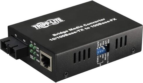 Tripp Lite Network Copper RJ45 Ethernet to Fiber ST Duplex Multimode Extender Media Converter, 1310nm Wavelength, 10/100 Mbps, Extend up to 1.2 Miles / 2 Km, 2-Year Warranty (N784-001-ST) in Saudi Arabia