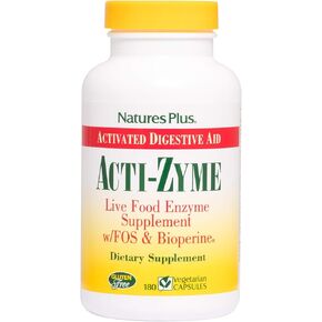 ناتشرز بلس أكتيزيم - مكمل غذائي لصحة الأمعاء، يحتوي على إنزيمات هضمية، بروبيوتيك، أمينوجين، بيوبيرين - 90 كبسولة نباتية (45 حصة) in Kuwait