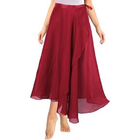 Women's Ballet Wrap Skirt Blue Ballet Skirt Women Female Ladies Long Sheer Dance Skirts Transparent Long Dance Wrap Chiffon Skirts with Adjustable Belt Suitable for a Variety of Dances in Kuwait
