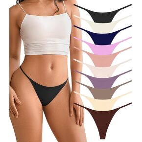 DEANGELMON G-string ثونج للنساء سراويل داخلية بدون عرض ملابس داخلية سلسة منخفضة الارتفاع مريحة من الألياف الدقيقة حزمة التمارين in Kuwait