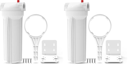 مبيت فلتر مياه SimPure Whole House (DB10P)، خرطوشة كربون رواسب مقاس 10 بوصة × 4.5 بوصة، نظام ترشيح مسبق لمياه الآبار ومياه المدينة، منفذ NPT مقاس 1 بوصة، تحرير الضغط in Kuwait