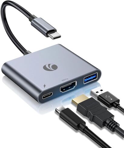 VCOM USB C to HDMI VAG Adapter, 5-in-1 USB C Hub with 100W Power Delivery, 4K HDMI, 1080P VGA, USB 3.0 Port, OTG Adapter Compatible with MacBook Air, iPad Pro, Dell XPS, Surface Pro, Samsung Galaxy in Saudi Arabia
