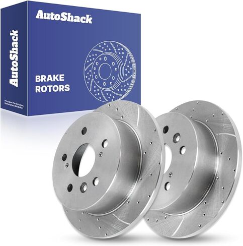 Autoshack Brake Rotors مجموعة استبدال دوار الفرامل الخلفية للفرامل لعام 2002-2006 Toyota Camry 2004-2008 Solara 2005-2007 Avalon 2002-2003 Lexus ES300 2004-2006 ES330 2.4L 3.3L 3.3L 3.5L V6 FWD R41324PR in Saudi Arabia