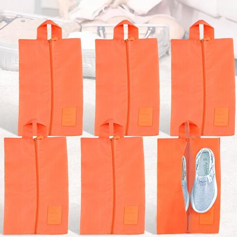 Shoe Bags Travel Shoe Pouch 6pcs Packing All Waterproof Travel Shoe Bag Shoe Storage Organization Shoe Bag with Zipper (Colorful 6PCS) in Saudi Arabia