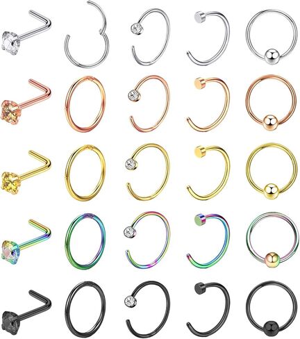 16G 18G 20G Nose Ring Hoop Stainless Steel Hinged Clicker Septum Rings Small Segment Rings Lip Hoops Tragus Helix Cartilage Conch Daith Nostril Piercing Jewelry for Women Men in Saudi Arabia