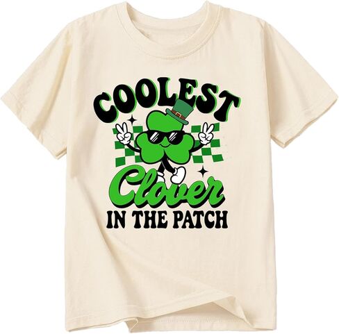 Toddler Boy Girl St Patrick's Day Shirts Kids Lucky Tshirts Cotton Short Sleeve Tees 2-10 Years in Kuwait