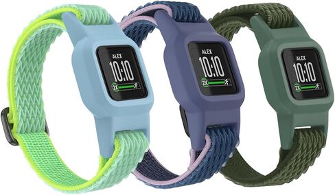 Vanet 3 Pack Compatible with Garmin Vivofit Jr 3 Bands, Soft Silicone Sport Breathable Bands Adjustable Replacement in Kuwait