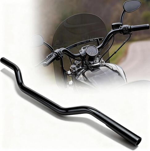 Mokitdora Sportster Drag Bars 3.75 "Rise 1" مقود مشبك الدهون لـ Harley 2010-Later XL883L XL1200C XL1200NS XL1200T XL1200V و XL1200XS ، Chrome ، Chrome ، in Kuwait