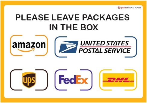 علامة تسليم الطرود IGNIXIA للمنزل أمازون اترك الحزم هنا علامة لعلامات FedEx وAmazon وDHL وUPS وUSPS - مقاومة للبهتان - سهلة التركيب - لافتات تعليمات التسليم مقاس 10 × 7 بوصة (بلاستيكية) in Kuwait