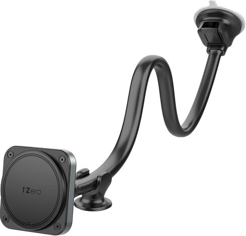 Magnetic Phone Car Mount [14-Inch Gooseneck Long Arm Extension], 1Zero Universal Windshield Dashboard Industrial-Strength Suction Cup Car Phone Holder with 6 Strong Magnets, for All Cell Phones iPhone in Kuwait